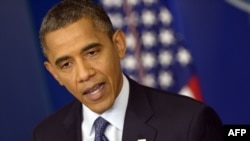 Президент США Барак Обама на пресс-конференции в Белом Доме. Вашингтон, 8 июня 2012 г