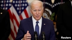 U.S. President Biden announces the delivery of tanks for Ukraine at the White House on January 25. 