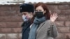 Kira Yarmysh arrives at a court hearing in Moscow in March.