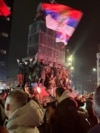 Nis, Serbia - students protest, night photos