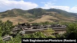 ARMENIA -- A view shows a house, which locals said was damaged during a recent shelling by Azerbaijani forces, in armed clashes on the border between Azerbaijan and Armenia, in the village of Aygepar, Tavush Province, July 15, 2020