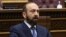 Armenia - Foreign Minister Ararat Mirzoyan speaks in the Armenian parliament, Yerevan, April 16, 2025.