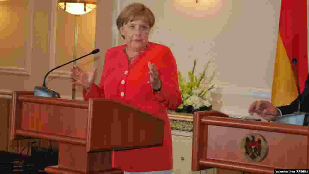 Moldova, Germany, chancellor Angela Merkel meets Moldovan PM Vlad Filat in Chisinau