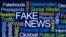 Generic – Fake News Word Cloud on Blue Background