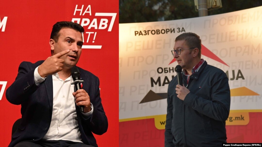 Лидерот на СДСМ Зоран Заев и лидерот на ВМРО-ДПМНЕ Христијан Мицкоски