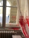 Damage inside the Novi Sad Cit Hall day after the incidents during protest, Serbia, 6 November 2024