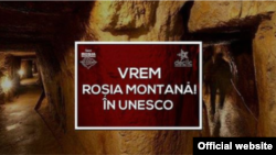 Coperta petiției „Vrem Roșia Montană în UNESCO”.