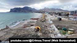 Строительство новой набережной в Коктебеле, ноябрь 2025 года