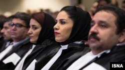 A group of Iranian lawyers at an event marking independence of Lawyers' Bar Association. March 1, 2018. FILE photo