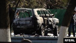 Взорванный автомобиль сотрудника СБУ Александра Хараберюша. Мариуполь, 31 марта 2017 года.