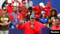 Нікалас Мадура на мітынгу сваіх прыхільнікаў у Каракасе