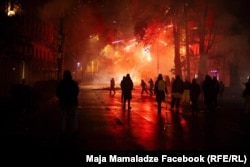 Maйя Мамаладзе, фото протестов в Тбилиси, 2024