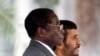 Iranian President Mahmud Ahmadinejad (right) with his Zimbabwean counterpart Robert Mugabe -- Tehran's last allies?