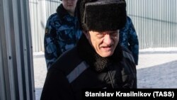 Former Russian intelligence officer Vladimir Kvachkov is released from a prison in the Mordovia region on February 19.