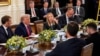 Президент США Трамп звертається говорить під час зустрічі з президентом України Зеленським та європейськими лідерами. Вашингтон, 18 серпня 2025.