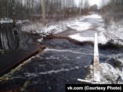 Размытый мост в Вологодской области