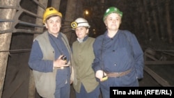 Hata Hasanspahić, Jasmina Salihspahić i Almedina Kaljun, miners, Breza, undated 