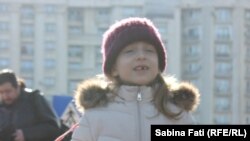 Romania - Bucharest, children protest 