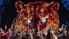 Artists perform during the opening ceremony of the World Nomad Games at the Bishkek Arena in Bishkek on August 31