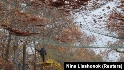 Встановлені сітки проти дронів у Херсоні, 11 листопада 2025 року