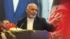 Afghan President Ashraf Ghani delivers a speech during an election campaign rally in Kabul on August 5.