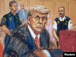 Трамп в суде. Иллюстрация