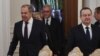 Russian Foreign Minister Sergei Lavrov (left) and acting Serbian Prime Minister Ivica Dacic (right) in Moscow on March 21.