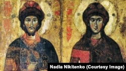 Ікона святих Бориса і Гліба, XIII століття, Київська національна картинна галерея. Україна