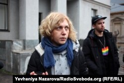 Наталя Лобач на місці проведення «Фестивалю рівності» у Запоріжжі в 2017 році