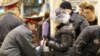 A police officer checks the hand baggage of a woman as people wait in a line to pass through a metal detector at Moscow's Domodedovo airport on January 25, less than 24 hours after the devastating bombing.