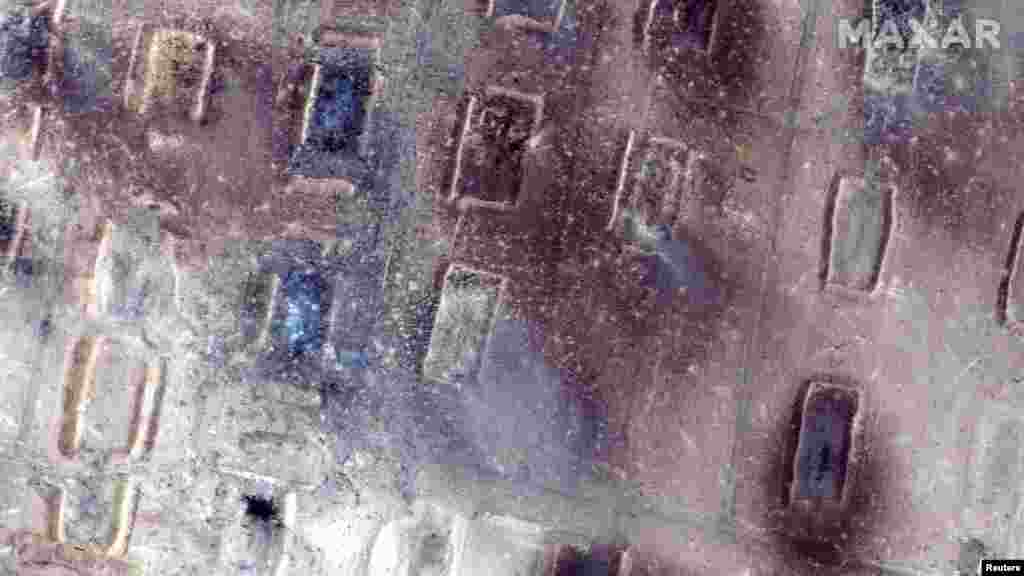 Kazakhstan - View of a munitions depot after blasts, near the town of Arys in southern Kazakhstan, on this handout satellite image released on June 25, 2019. Satellite image ©2019 Maxar Technologies/Handout via REUTERS   ATTENTION EDITORS - THIS IMAGE HAS
