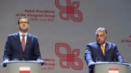 Премиерите на Полша и Унгария Матеуш Моравецки и Виктор Орбан