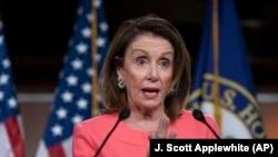 U.S. - Speaker of the House Nancy Pelosi, D-Calif., talks to the media at a news conference on Capitol Hill in Washington, Thursday, May 2, 2019