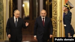 Russia - Russian President Vladimir Putin meets with Armenian Prime Minister Pashinian, Moscow, October 8, 2024.