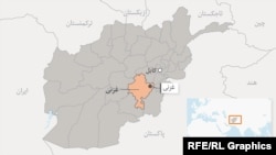 ولایت غزنی در نقشه افغانستان 
