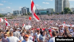 Під час «Маршу свободи» в Мінську, 16 серпня 2020 року
