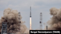 Запуск ракеты-носителя «Протон-М» в 2016 году.
