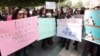 Armenia - Young women protest against government plans to cut maternity benefits, Yerevan, 23Oct2014.