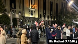 საპროტესტო აქცია რუსთაველის გამზირზე