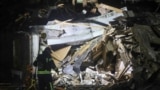 A picture shows the aftermath of a Russian missile and drone attack on the Ukrainian city of Kharkiv on October 1.