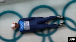 Georgia's 21-year-old luge slider Nodar Kumaritashvili during a training run at Whistler Sliding Center on February 10