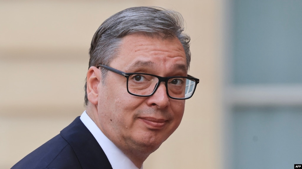 Serbian President Aleksandar Vučić in Paris, July 13, 2026.