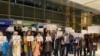 Friends and supporters of Shahab Dehghani, an Iranian student facing deportation from the United States, protesting at Logan Airport. January 20, 2020.