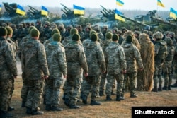 Украинские военные на полигоне в Житомирской области, 21 ноября 2018 года