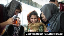 Young Afghan women journalists participate in 'Sahar Speaks' training program in Kabul. March, 2016.