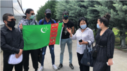 Акция протеста граждан Туркменистана в Стамбуле (Турция). 26 июня 2020 года.