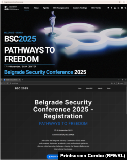 Pravi i lažni sajt Beogradske sigurnosne konferencije. Donju verziju kreirali su hakeri kako bi krali email naloge potencijalnih učesnika