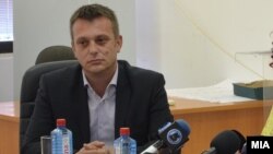 Архивска фотографија- прес-конфернција на претседателот на Конфедерацијата на слободни синдикати Благоја Ралповски