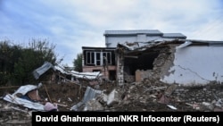 NAGORNO-KARABAKH -- A view shows a house damaged by recent shelling in Stepanakert, October 8, 2020.