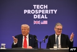 Președintele american, Donald Trump, și premierul britanic, Kier Starmer, pe 18 septembrie 2025.